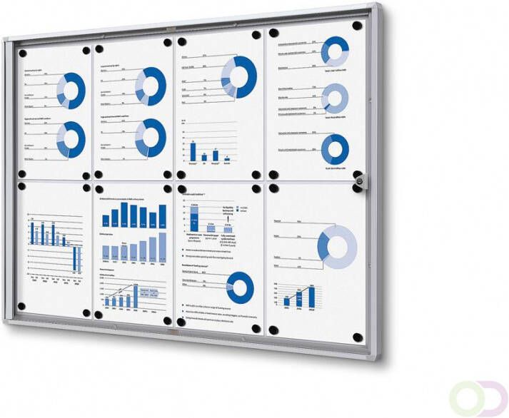 Vitrinekast Mededelingenbord Indoor Economy(8xA4 )