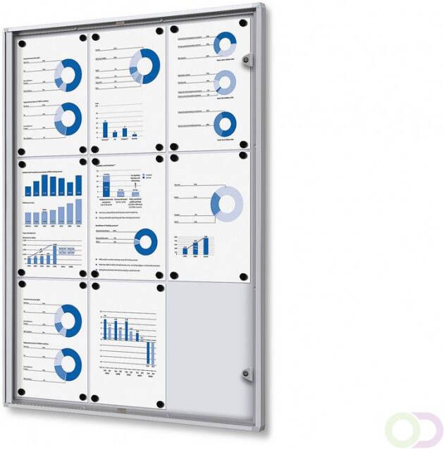 Vitrinekast Mededelingenbord Indoor Economy(9xA4 )