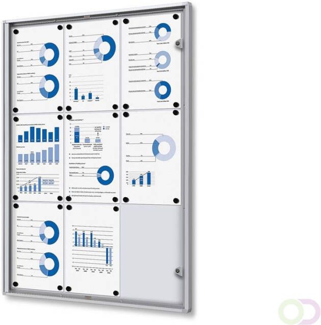 Vitrinekast Mededelingenbord Indoor Economy(9xA4 )