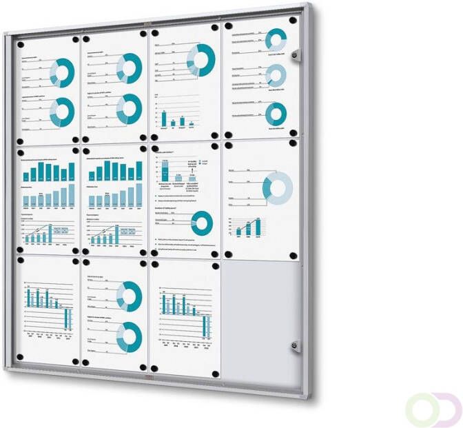 Vergrendelbaar Notitiebord Indoor Economy B1 Brandwerend 12x A4