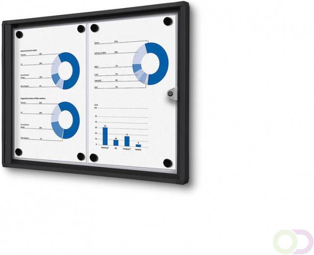 Vergrendelbaar Notitiebord Indoor Economy Zwart 2x A4