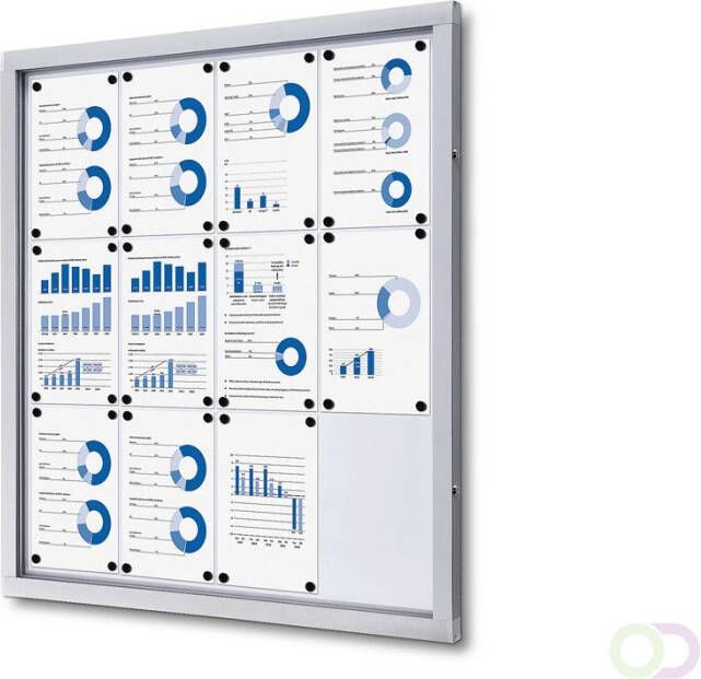 Vergrendelbaar Notitiebord Indoor Met Veilige Hoeken 12x A4