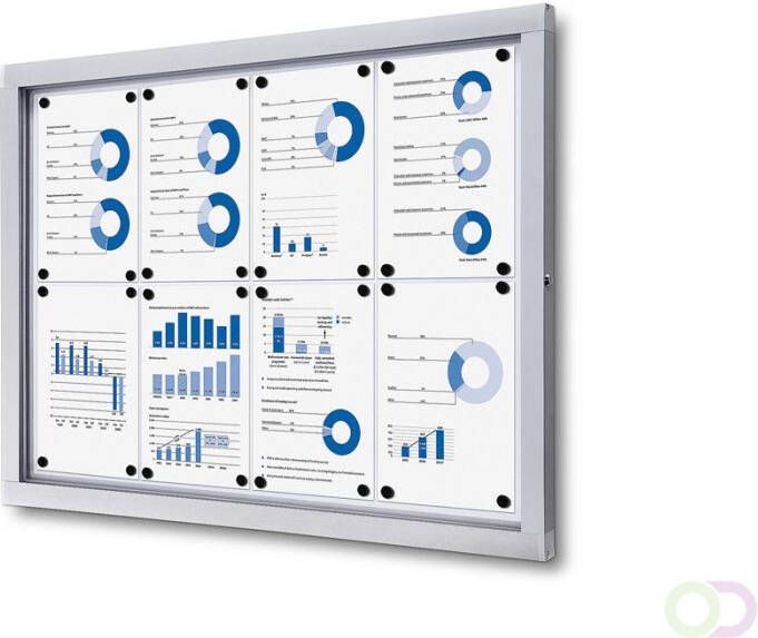 Vergrendelbaar Notitiebord Indoor Met Veilige Hoeken 8x A4