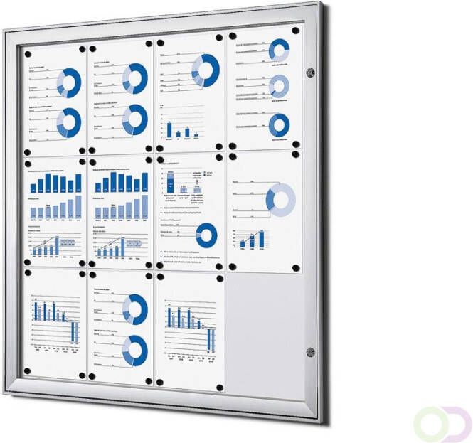 Vitrinekast Mededelingenbord Indoor Outdoor(12xA4 )