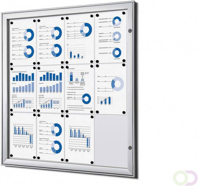 Vitrinekast Mededelingenbord Indoor Outdoor(12xA4 )