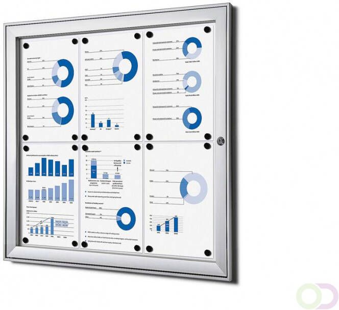 Vitrinekast Mededelingenbord Indoor Outdoor(6xA4 )