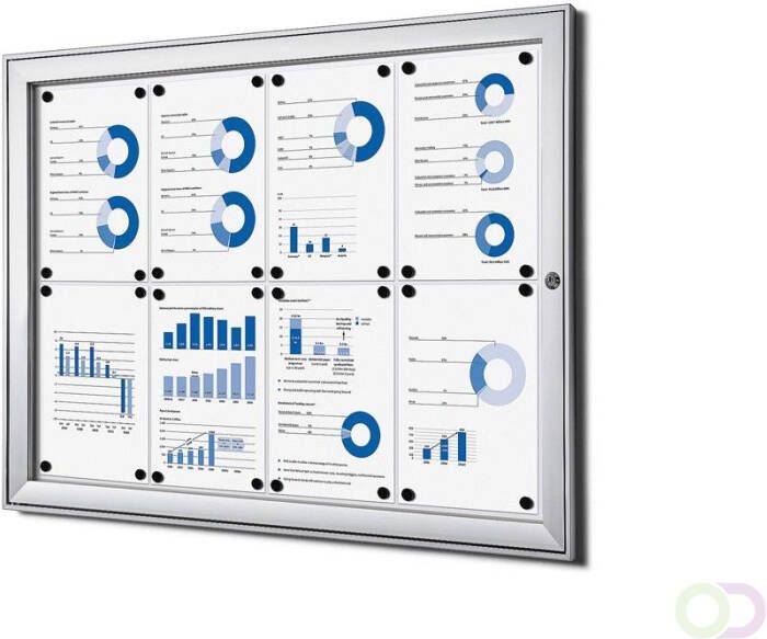 Vitrinekast Mededelingenbord Indoor Outdoor(8xA4 )
