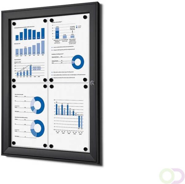 Vergrendelbaar Notitiebord Indoor Zwart 4x A4