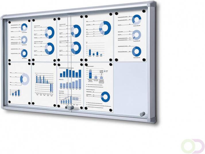 Vitrinekast Mededelingenbord Fire proof schuifdeuren(10xA4 )