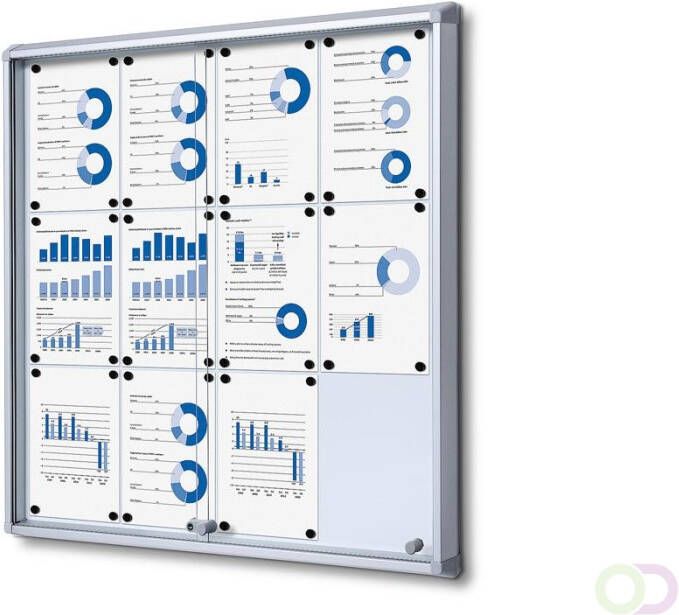 Vitrinekast Mededelingenbord Fire proof schuifdeuren(12xA4 )