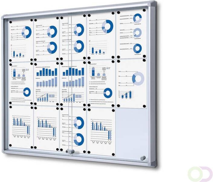 Vitrinekast Mededelingenbord Fire proof schuifdeuren(15xA4 )