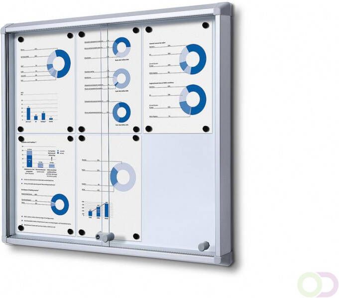 Vitrinekast Mededelingenbord Fire proof schuifdeuren(6xA4 )