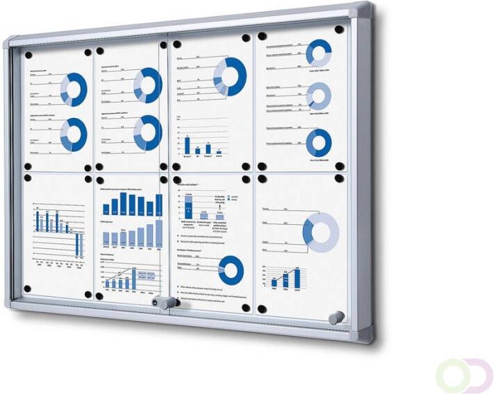 Vitrinekast Mededelingenbord Fire proof schuifdeuren(8xA4 )