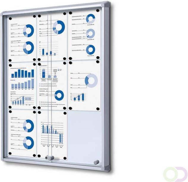 Vitrinekast Mededelingenbord Fire proof schuifdeuren(9xA4 )