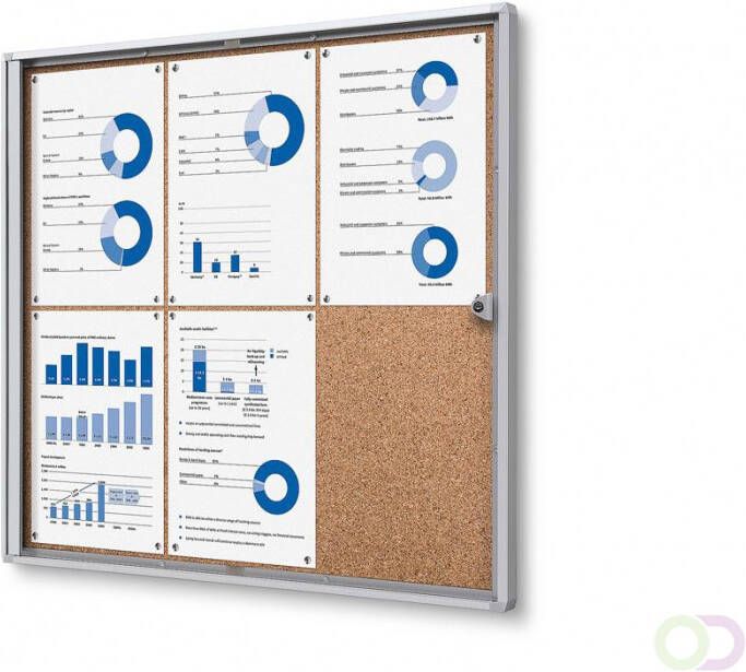 Vitrinekast Mededelingenbord Kurk Economy(6xA4 )