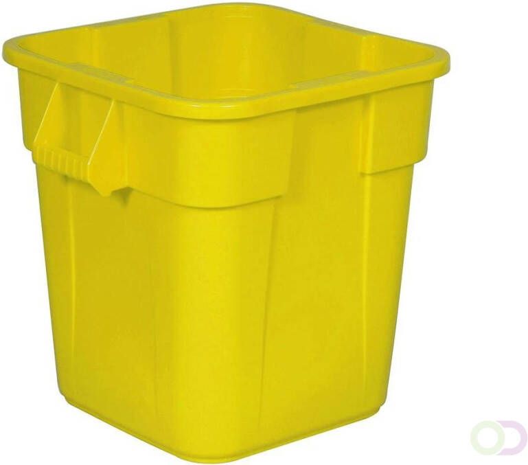 Vierkante Brute container 106 ltr Rubbermaid geel