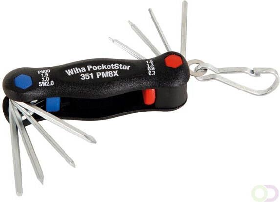 Velleman Wiha Multitool Mini PocketStar sleufkop Phillips binnenzeskant 8-delig in blister (27936)