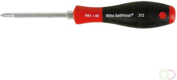 Wiha Schroevendraaier SoftFinish PhillipsÂ metÂ zeskantschacht en zeskantaanzet (00764) PH1 x 80 mm