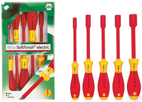 Velleman Wiha Schroevendraaierset SoftFinish electric zeskantdopsleutel 5-delig (29466)