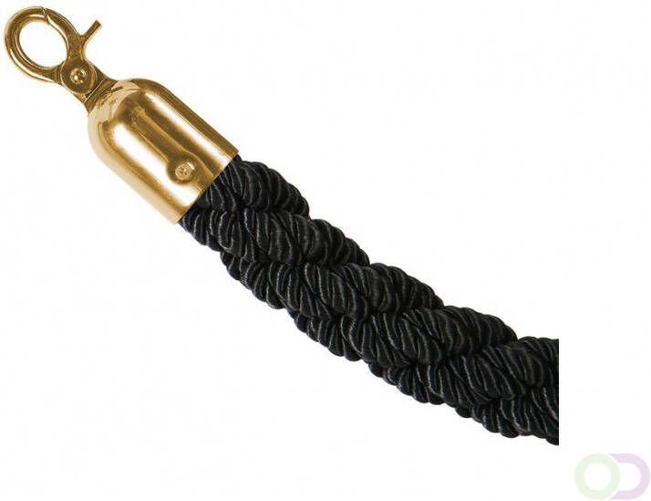 Zwart Gedraaid Koord Met Gouden Clips