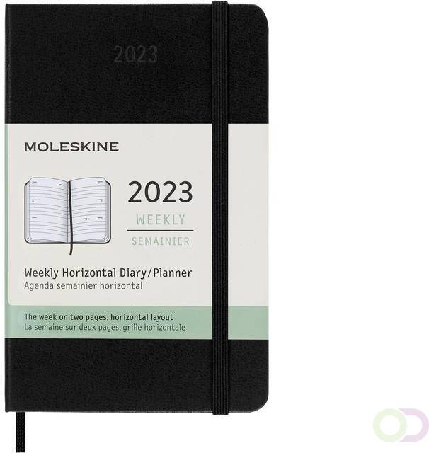 Moleskine Agenda 2023 12mnd Pocket 7dagen 2pagina's hard cover zwart