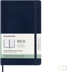 Moleskine Agenda notitieboek 2022-2023 18mnd Large hard cover saffierblauw