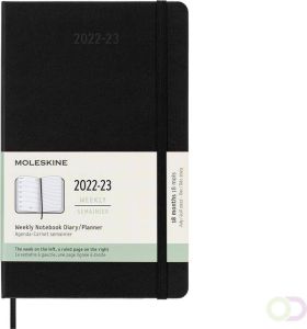 Moleskine Agenda notitieboek 2022-2023 18mnd Large hard cover zwart