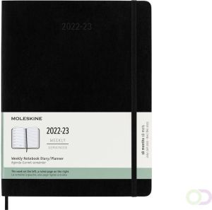 Moleskine Agenda notitieboek 2022-2023 18mnd XL soft cover zwart