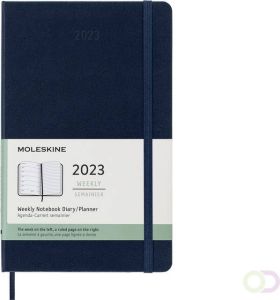 Moleskine Agenda notitieboek 2023 12mnd Large hard cover saffierblauw