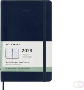 Moleskine Agenda notitieboek 2023 12mnd Large soft cover saffierblauw
