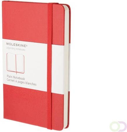 Moleskine notitieboek ft 13 x 21 cm effen harde cover 240 blad rood