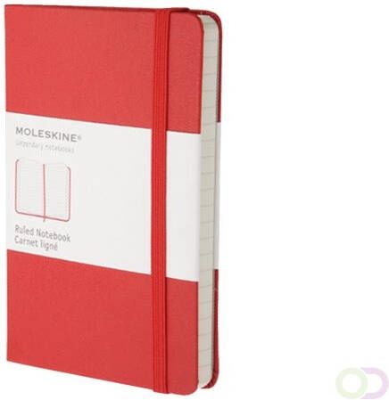 Moleskine notitieboek ft 9 x 14 cm gelijnd harde cover 192 blad rood - Foto 2