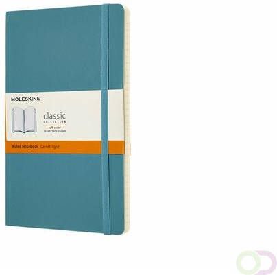 Moleskine Notitieboek large 130x210mm lijn soft cover reef blue