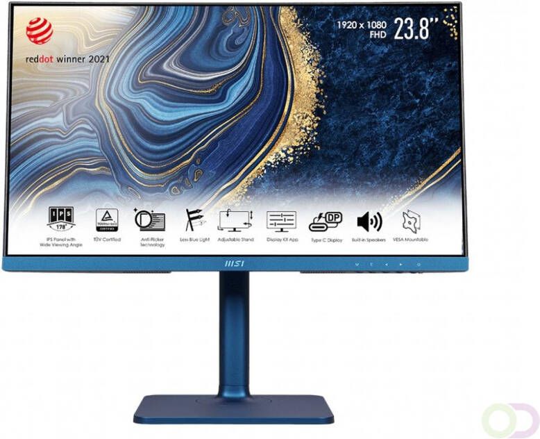 MSI Modern MD241P Ultramarine 60 5 cm (23.8") 1920 x 1080 Pixels Full HD LCD Blauw (MODERN MD241P ULTRAMARINE)