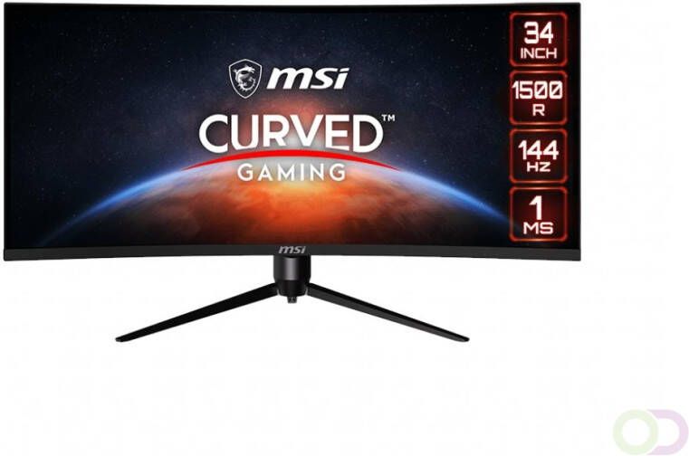 MSI Optix MAG342CQR 86 4 cm (34") 3440 x 1440 Pixels UltraWide Quad HD LCD Zwart (OPTIX MAG342CQR)