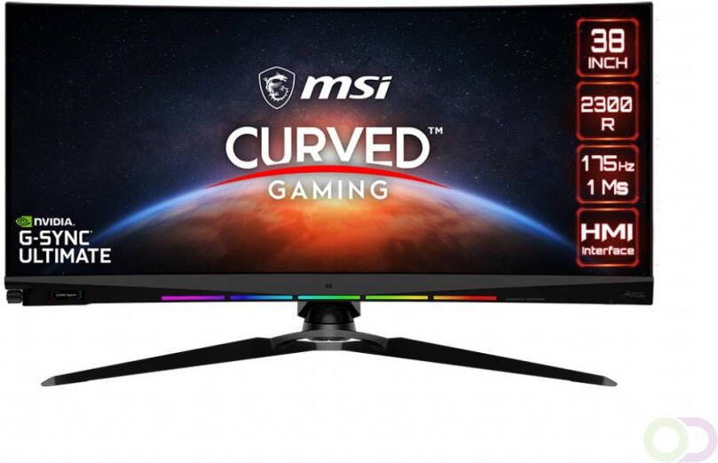 MSI Optix MEG381CQR PLUS 95 2 cm (37.5") 3840 x 1600 Pixels UltraWide Quad HD LCD Zwart (OPTIX MEG381CQR PLUS)