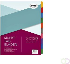 Multo Tabbladen A4 23-gaats 10-delig wit karton 220gr