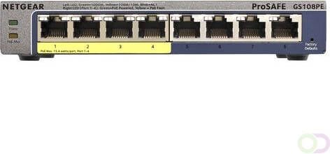 Netgear ProSAFE Unmanaged Plus Switch GS108PE 8 Power over Ethernet poorten (GS108PE-300EUS)
