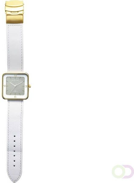 NeXtime Horloge Jan des Bouvrie Square Wrist wit goud