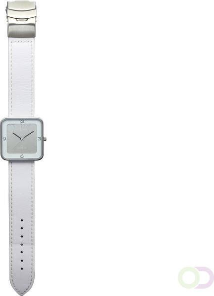 NeXtime Horloge Jan des Bouvrie Square Wrist wit zilver