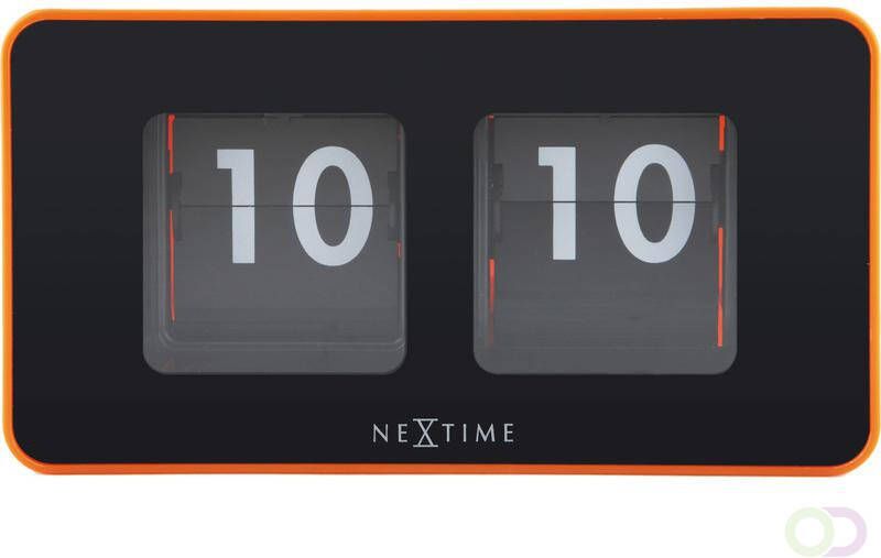 NeXtime Tafelklok 9.2x17.5x9.6cm oranje plastic