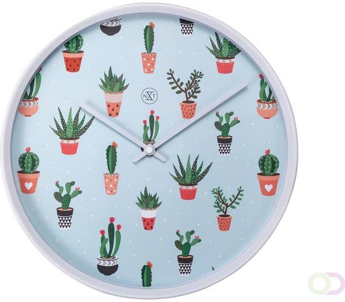 NeXtime Wandklok nXt CactusÂ dia 30cm kunststof wit