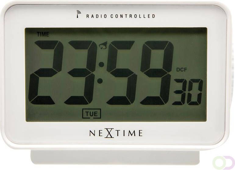 NeXtime Wekker 12.3 x 8.8 cm plastic mat wit Easy Alarm Radio Controlled