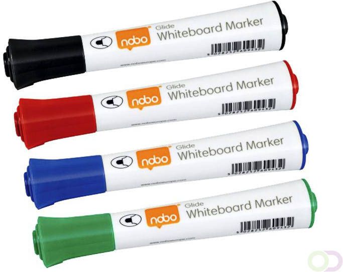 Nobo Glide whiteboardmarker ronde punt pak van 10 stuks geassorteerde kleuren - Foto 2