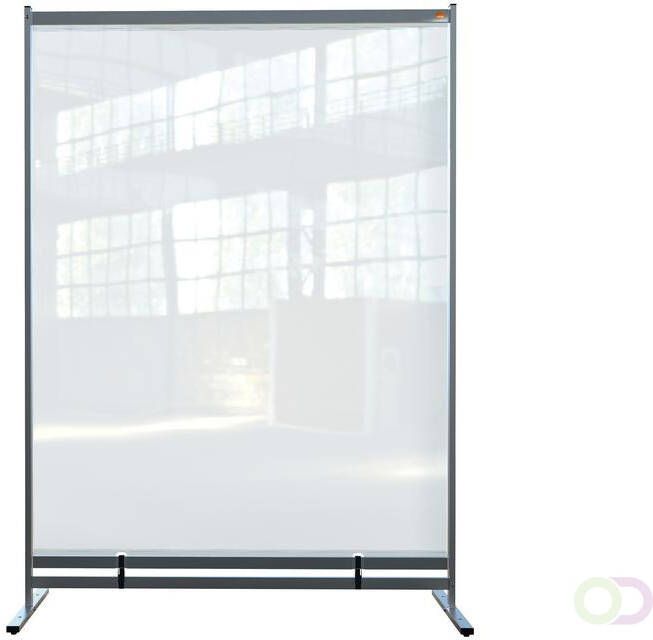 Nobo Premium Plus vrijstaande vloerscheidingspaneel doorzichtig PVC 1480 x 2060 mm