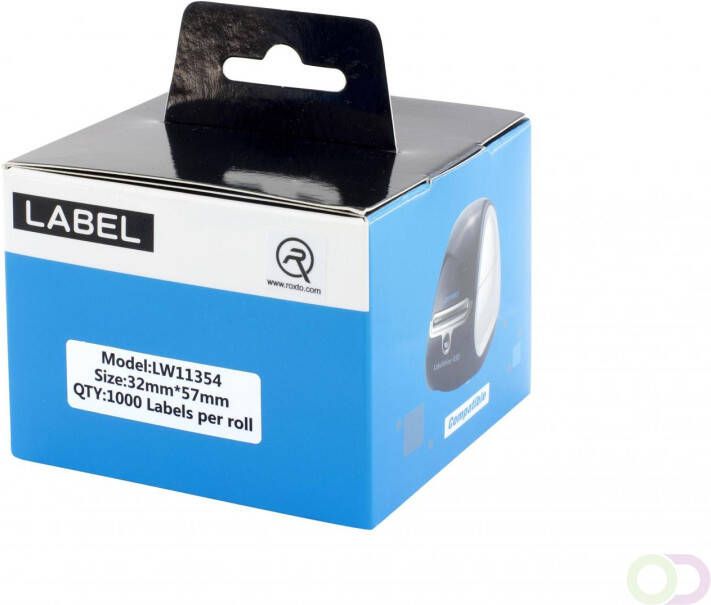 Office-Deals A-series Etiketten AS1431 t.b.v. Dymo labelwriter 11354 Zwart op wit 57mmx32mm 1000 stuks