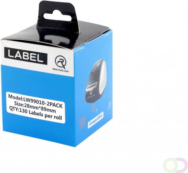 Office-Deals A-series Labeltape -99010x2 -(2 rolls in 1 box) black on white 28mmx89mm 130pcs