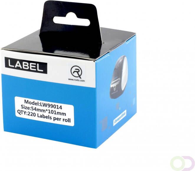 Office-Deals A-series Labeltape -99014 Zwart op wit 54x101mm 220 etiketten