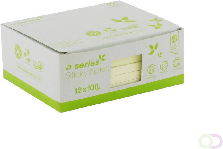 Office-Deals A-series Memoblok AS1398 zelfklevend 100 vel per blok 12 blokken (125x75mm)