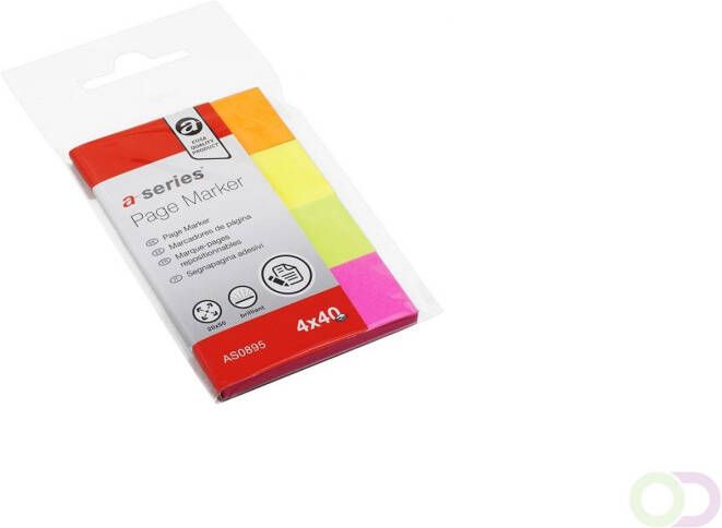 Office-Deals A-series Sticky notes 4 blokken (20x50mm) Neon